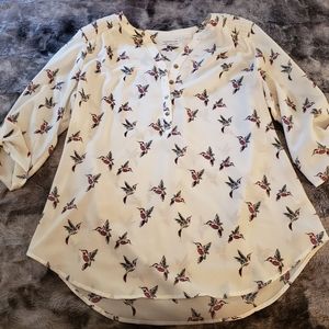 Croft&Barrow size L hummingbird blouse tunic